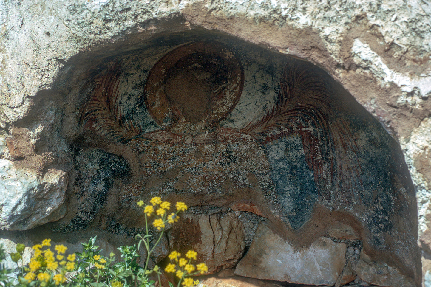 Mani Ano Boularioi mural in the chapel