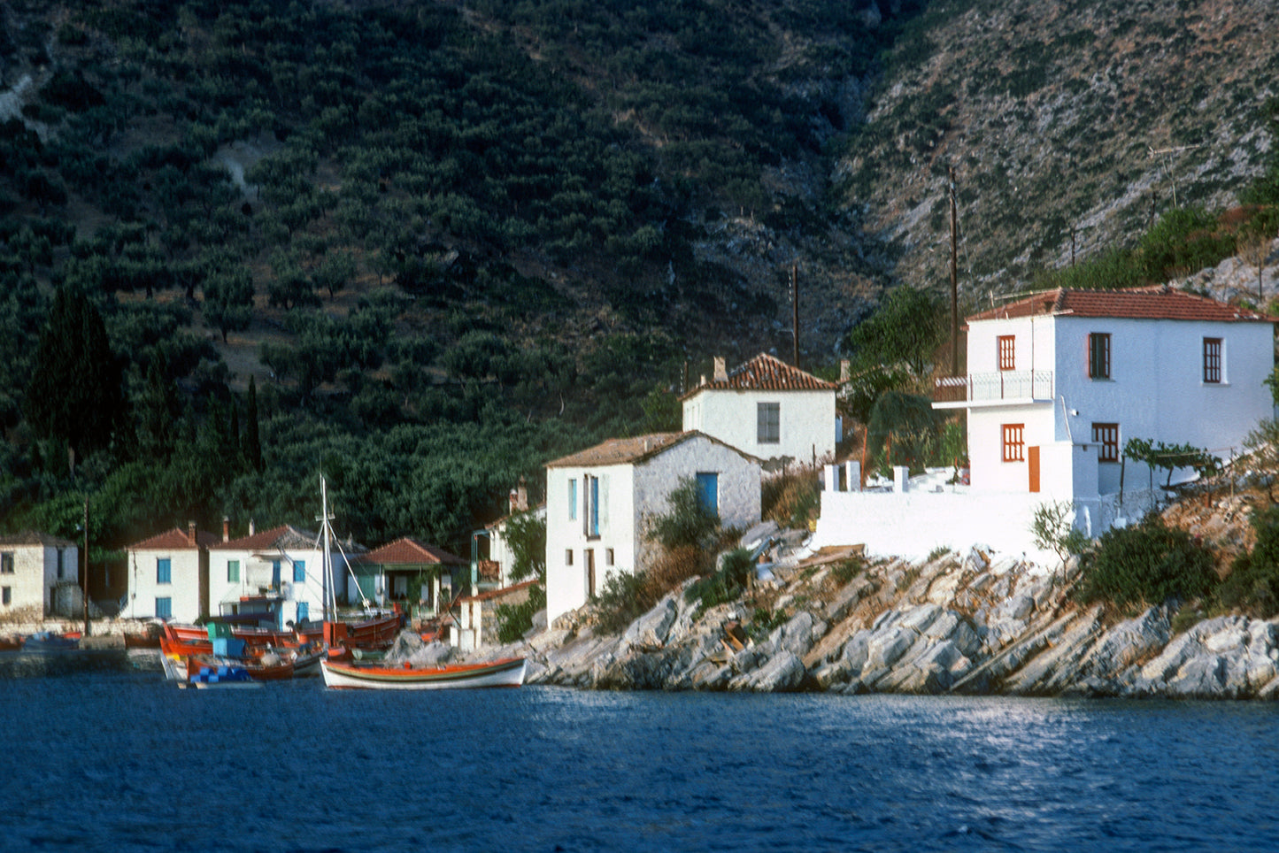 Small houses and fishing boats in Trikeri