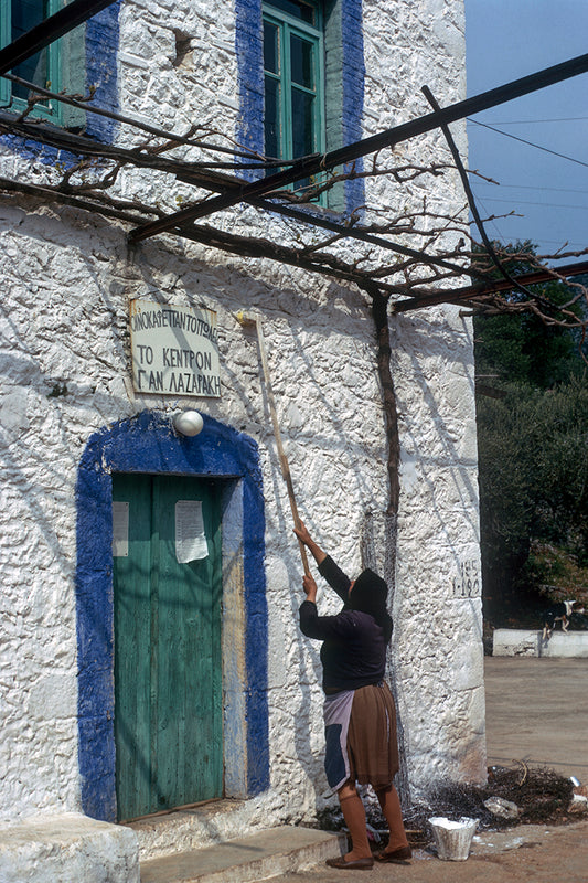 Mani in Gerolimenas, an old woman preparing for Easter