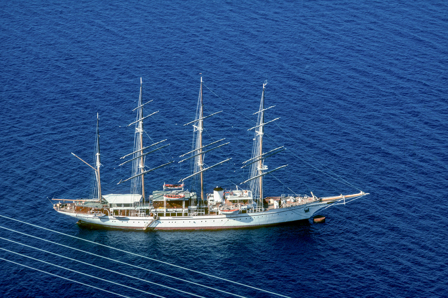 A beautiful yacht in Santorini