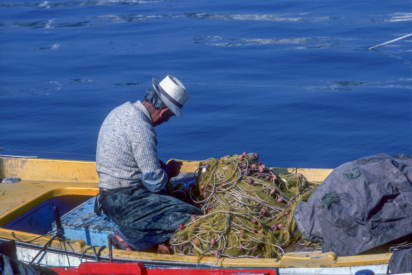 Kefalonia, the fisherman and his net