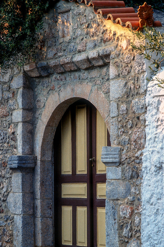 Peloponnese, an old door of a new house in Leonidio