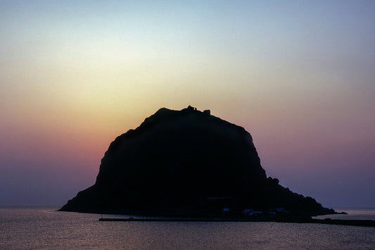 A sunset in Monemvasia and the impressive rock