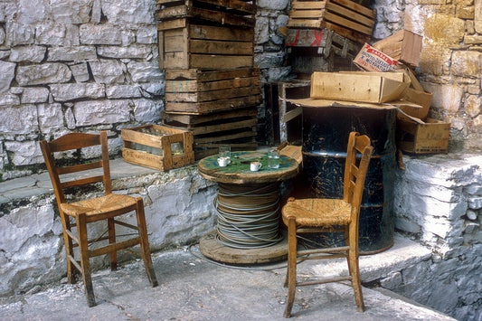 Λακωνία ένα πρόχειρο καφενείο στην Χρύσαφα