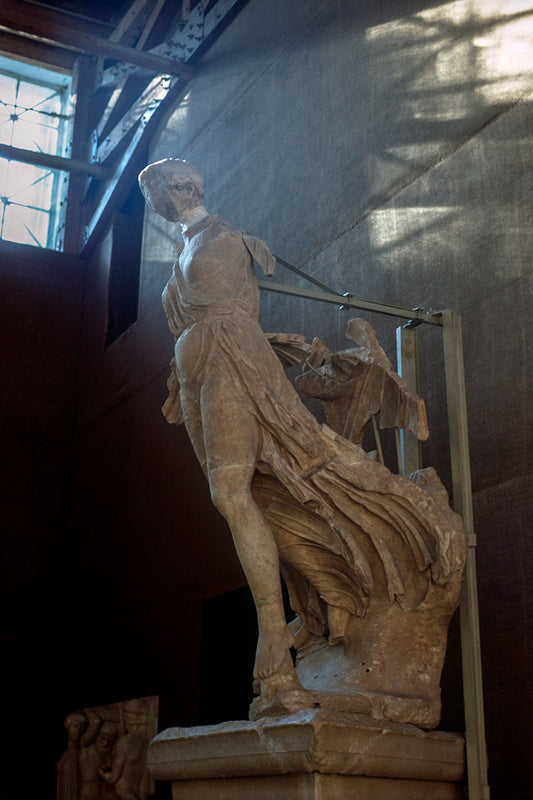 The statue of Victory of Peony in Olympia museum