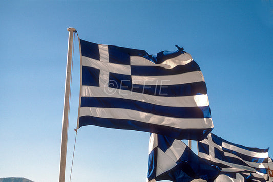 Peloponnese, the Greek flag in Langadia