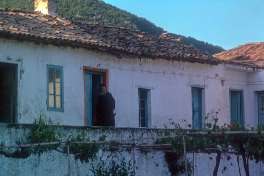 Peloponnese, the Monk in the Monastery of Aghioi Tessarakonta outside Sparta