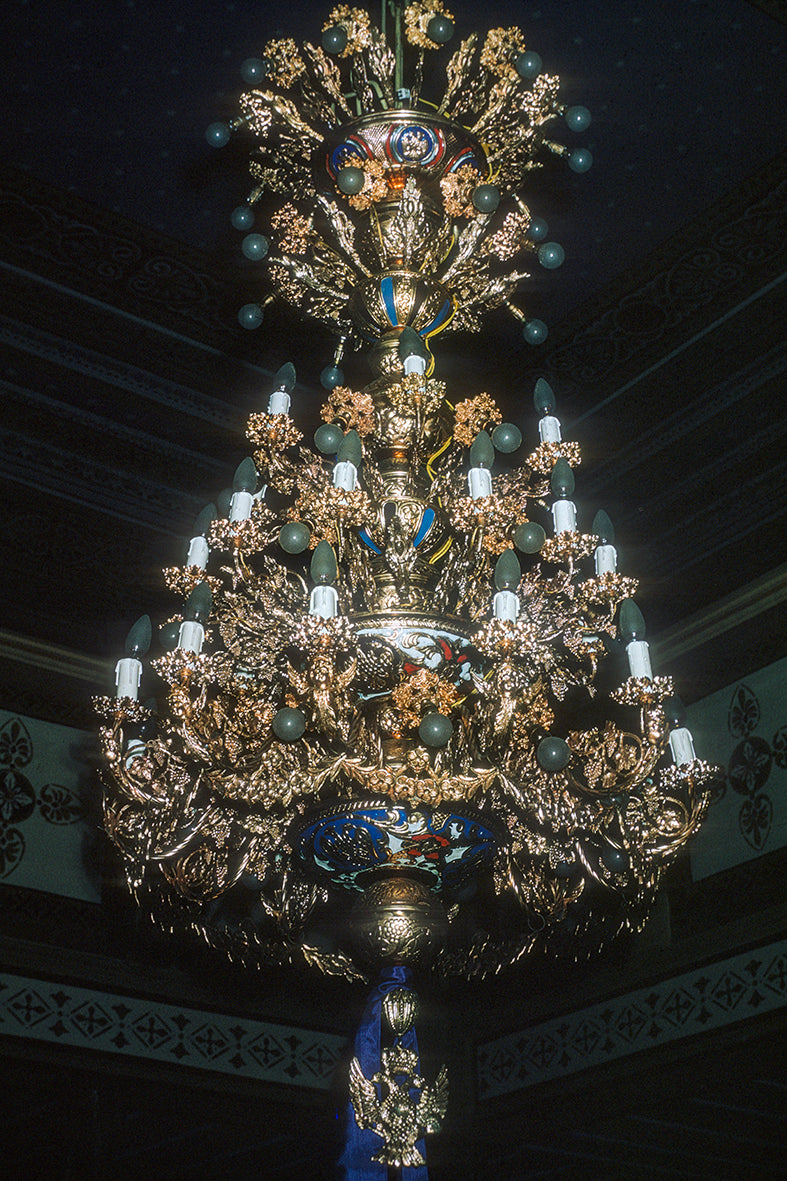 Peloponnese, the chandelier in Aghia Eleistria near Koroni