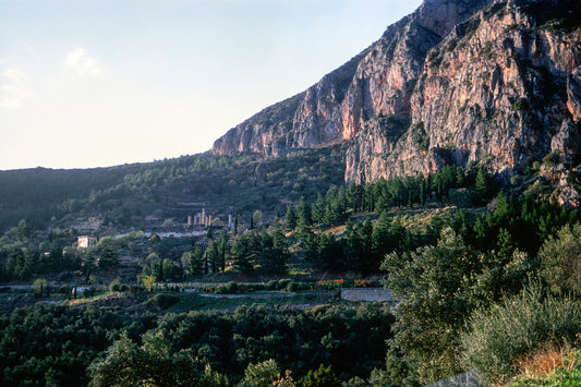 Delphi lamdscape with the monument