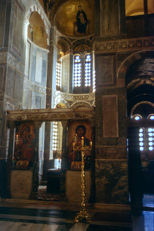 Inside the church of Osios Loukas Monastery