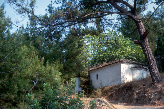 A landscape in Thassos with a chapel