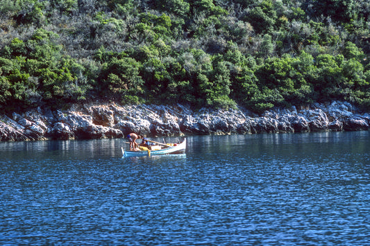 In the Ionian the fishermen with their boat