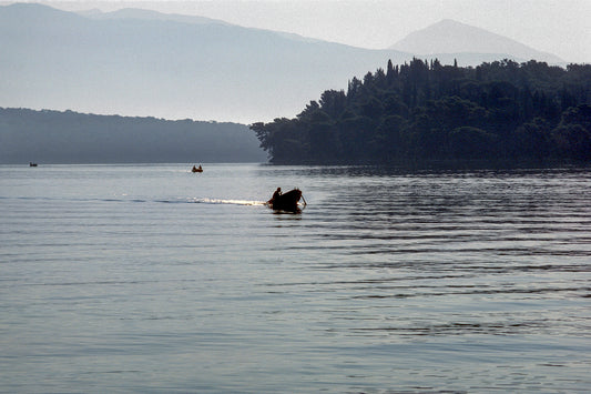 Lefkada the small boat coming back