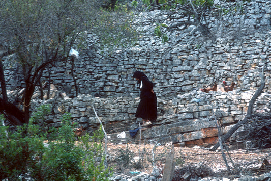 Lefkada, the old woman in the fields