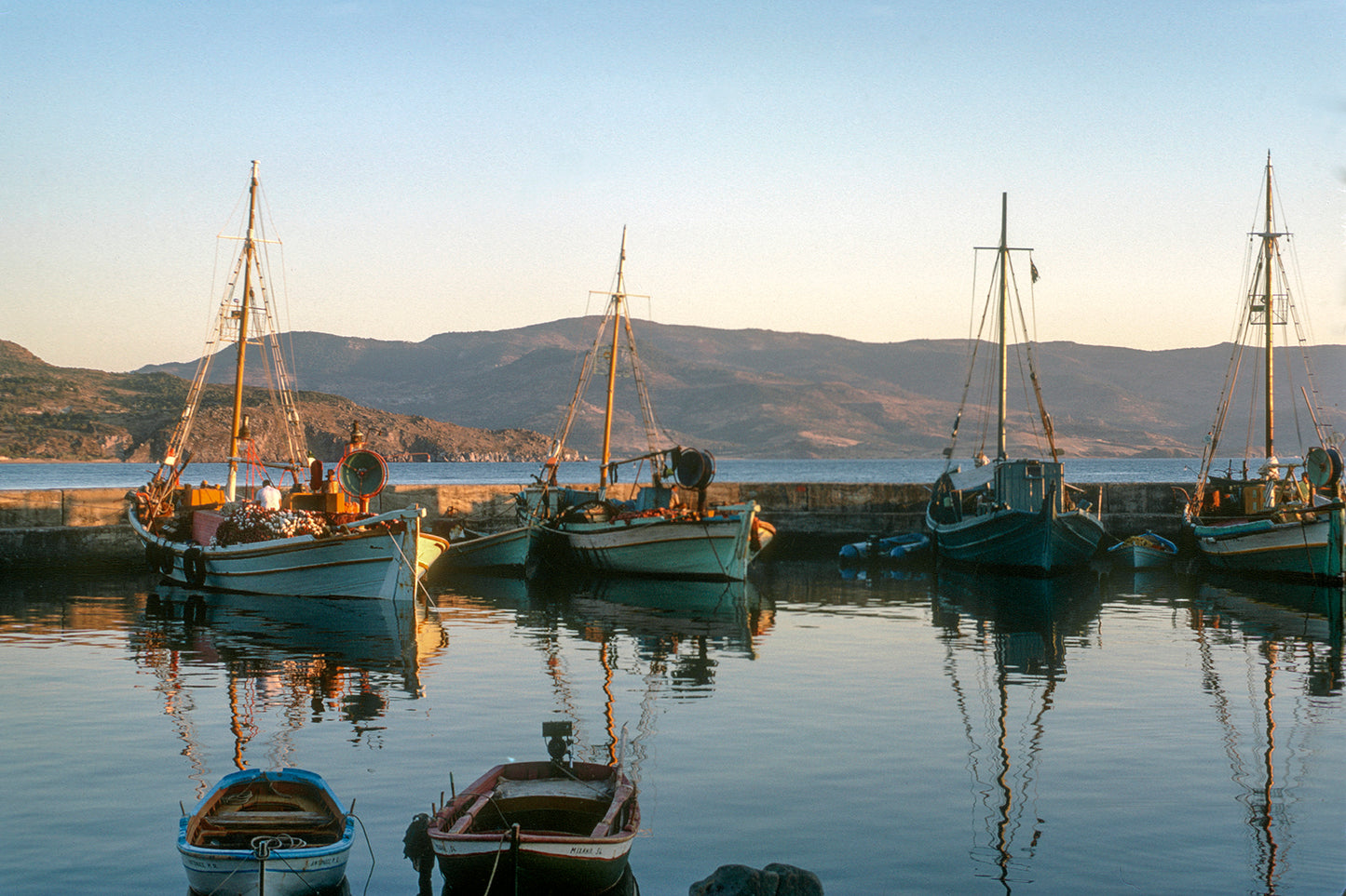 Mytilene, the fishing boats in the small port of Scala