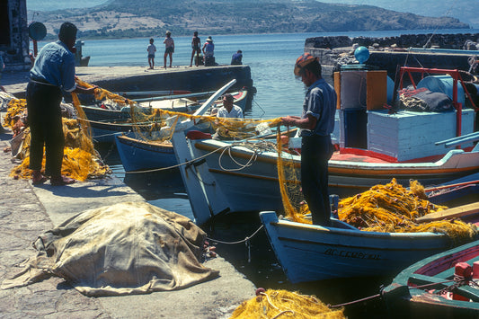 Mytilene, the fishermen in Scala, Molyvos