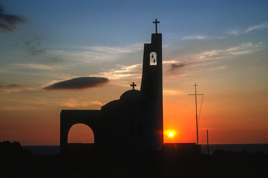 Samos, sunset in Karlovasi