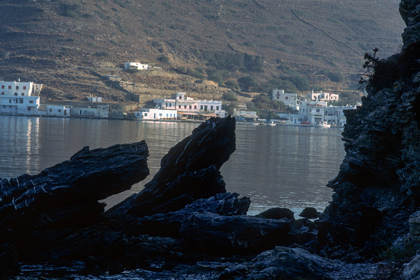 Amorgos island, Katapola view through the rocks