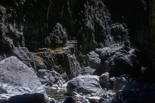 Crete big rocks and stones in the Samaria canyon