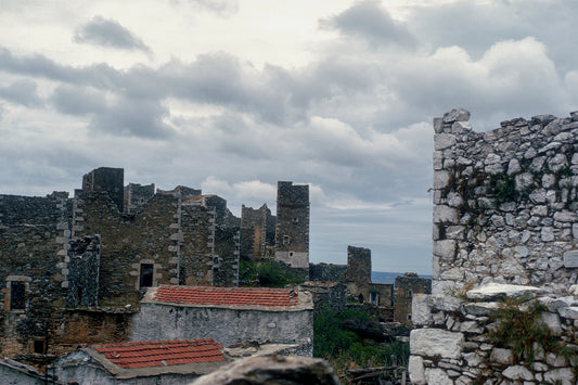 Towers and two small houses in Mani