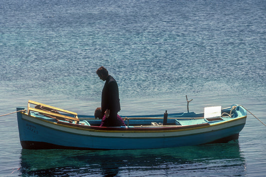 Serenity and a small boat in Mani