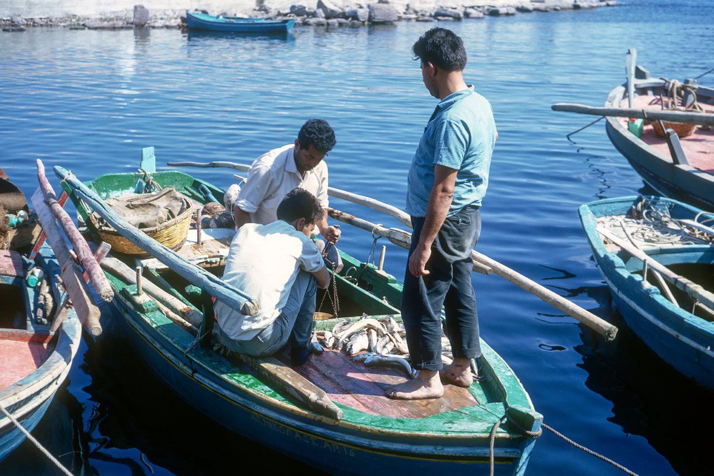 The fishermen in Scamnia in Mytilene