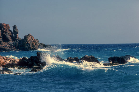 The sea and the rocks in Sfakia in Crete