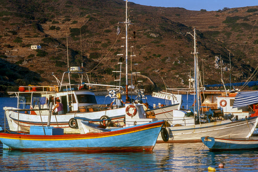 The fishing boats in Amorgos island