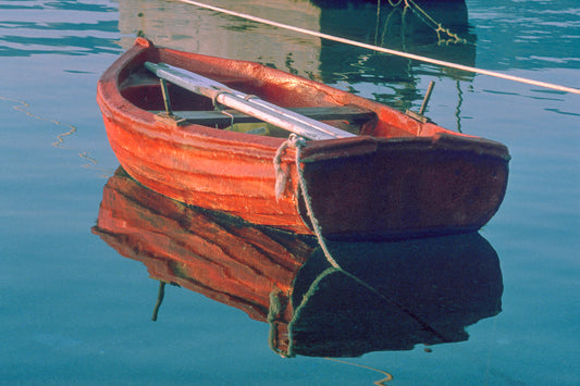 Reflections from the red boat in Leonidio