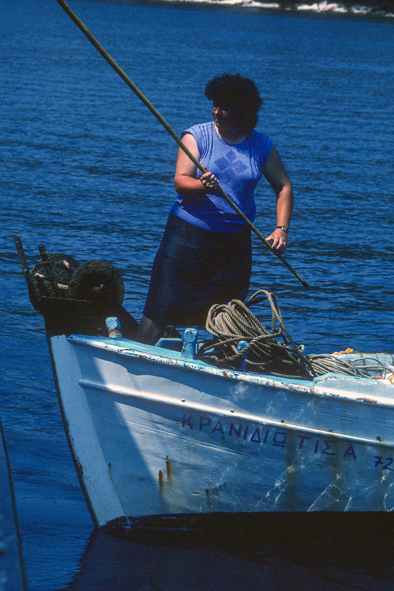 A woman fishing