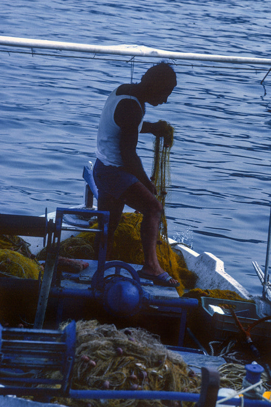 A fisherman in the Ionian Sea