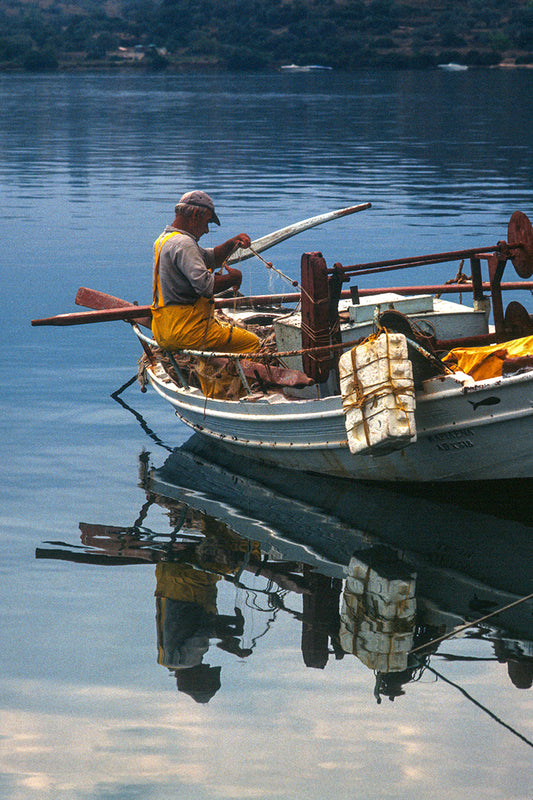 A fisherman with his fishing net