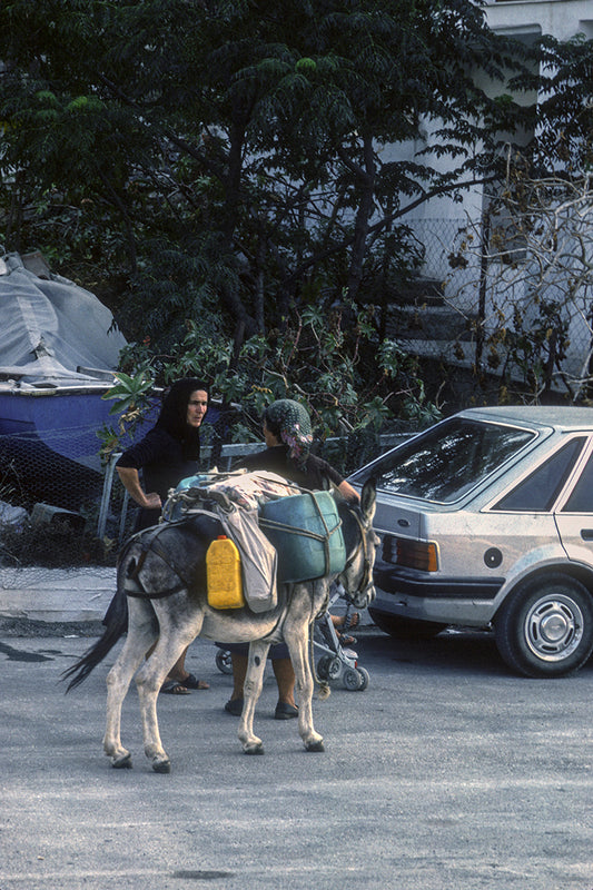 Συζήτηση στον δρόμο να ξαποστάσει και το γαϊδουράκι
